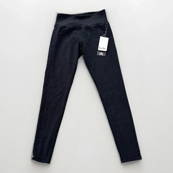 Kyodan Hyperwarm Leggings Black And Grey Size Small Stripes New - Picture 1 of 7